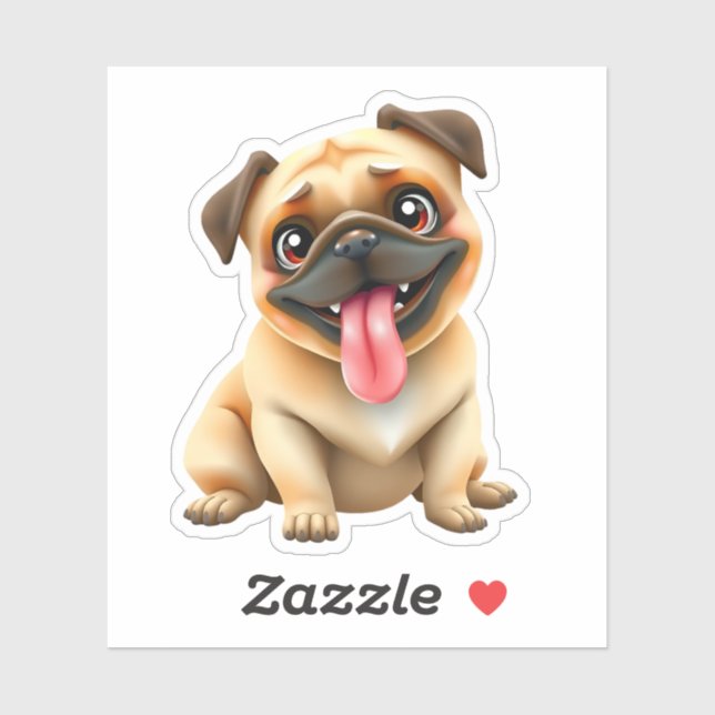 Cute Pug Dog Sticker (Sheet)