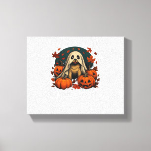 Cute Pug Dog With Pumpkins Fall Halloween Classic Canvas Print