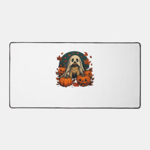 Cute Pug Dog With Pumpkins Fall Halloween Classic Desk Mat