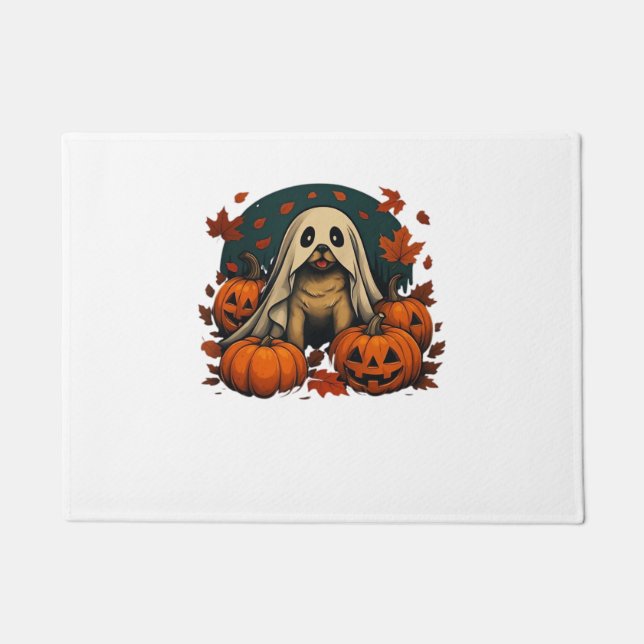 Cute Pug Dog With Pumpkins Fall Halloween Classic  Doormat (Front)
