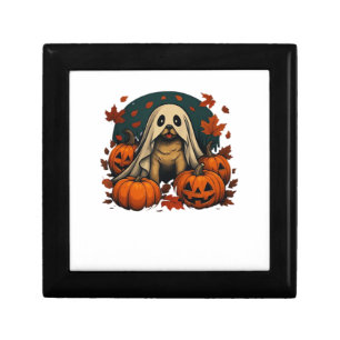 Cute Pug Dog With Pumpkins Fall Halloween Classic Gift Box
