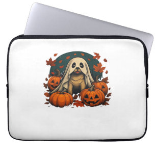 Cute Pug Dog With Pumpkins Fall Halloween Classic Laptop Sleeve