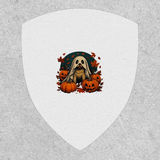 Cute Pug Dog With Pumpkins Fall Halloween Classic  Patch (Front)