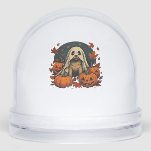 Cute Pug Dog With Pumpkins Fall Halloween Classic  Snow Globe