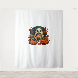 Cute Pug Dog With Pumpkins Fall Halloween Classic Tapestry