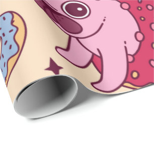 Cute Pug Donut Unicorn Wrapping Paper