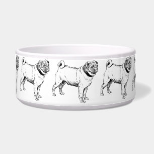 Cute Pug Elegant Dog Drawing Bowl