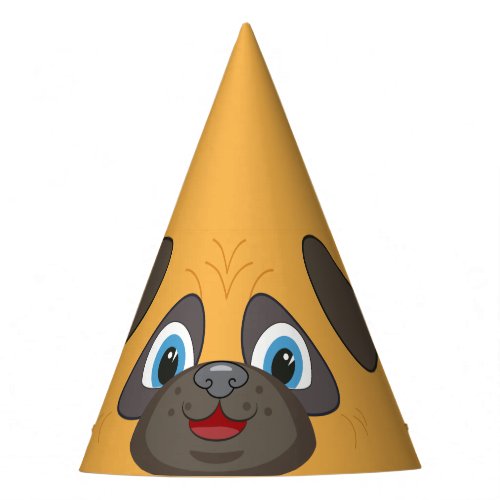Cute Pug Face Cartoon Party Holiday hat