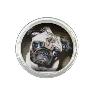cute pug face ring