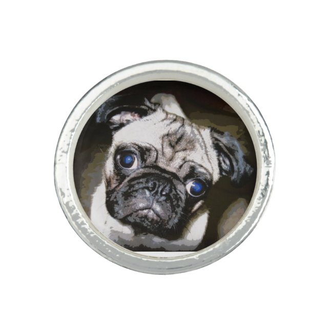 cute pug face ring (Front)