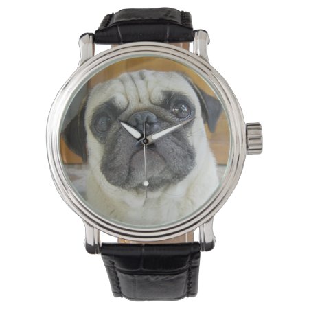 Cute Pug Face Wrist Watch