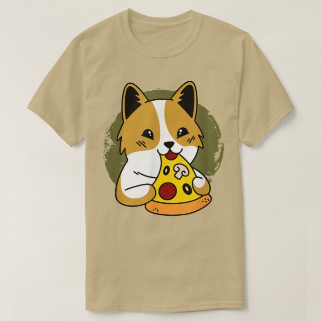 Cute Pug Graphic Pizza Lover Eating Italian Food P T-Shirt (Design Front)