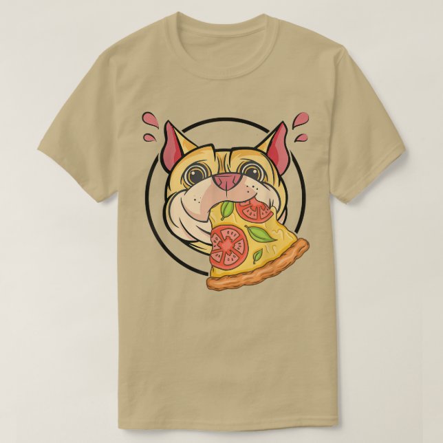 Cute Pug Graphic Pizza Lover Eating Italian Food P T-Shirt (Design Front)