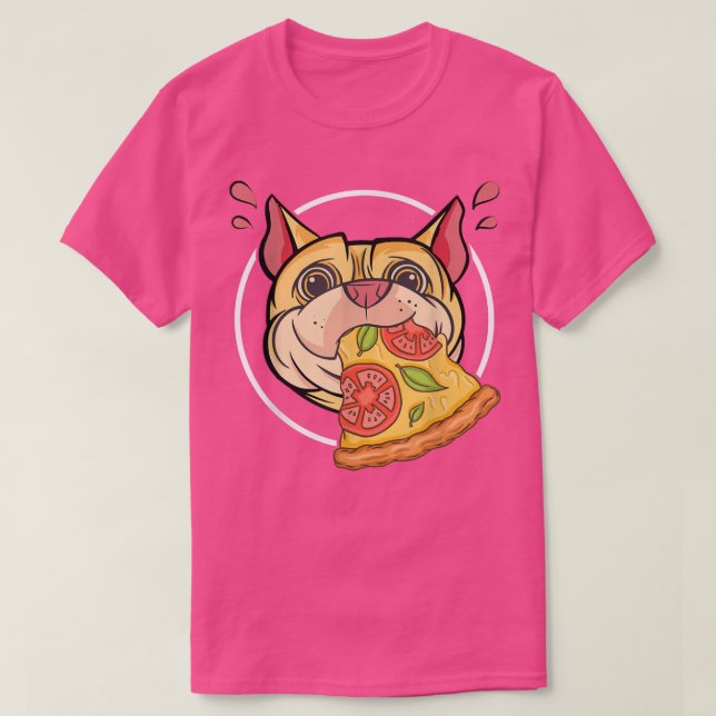 Cute Pug Graphic Pizza Lover Eating Italian Food P T-Shirt (Design Front)