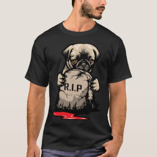 Cute Pug Grave Stone Classic T-Shirt 950