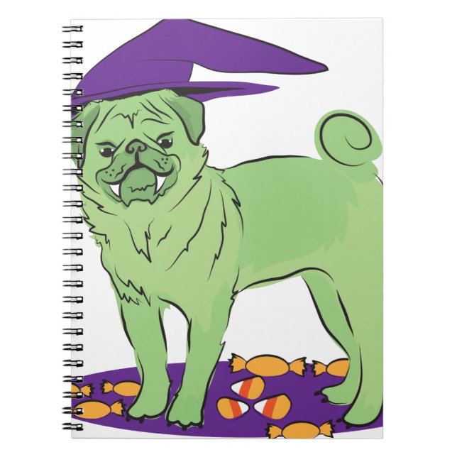 Cute Pug Halloween puppy dog Notebook (Front)