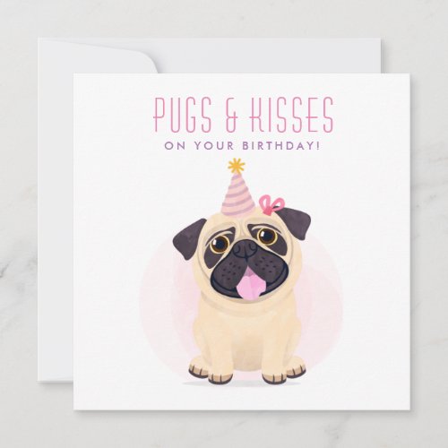 Cute Pug Happy Birthday card