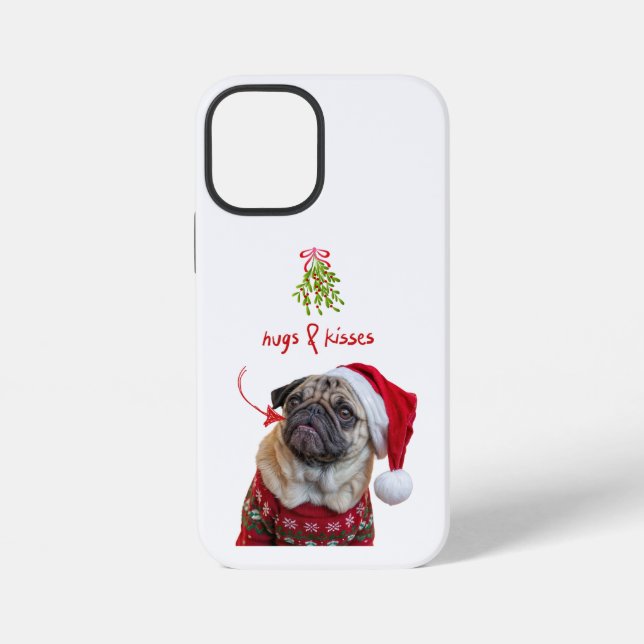 Cute Pug hugs and kisses  iPhone Case (Back)