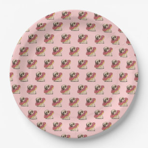 Cute Pug in a Donut Paper Plates