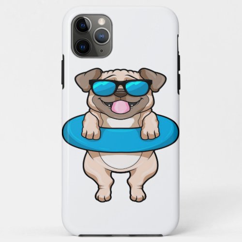 Cute Pug in Blue Float _ Cute Animal Lover iPhone 11 Pro Max Case