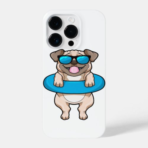 Cute Pug in Blue Float _ Cute Animal Lover iPhone 14 Pro Case
