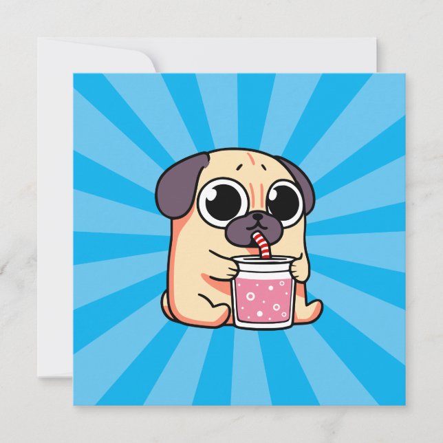 Cute Pug Invitation (Front)