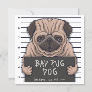 Cute Pug Invitation