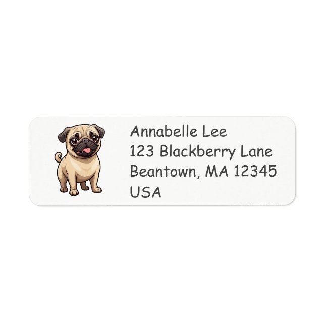 Cute Pug Label (Front)