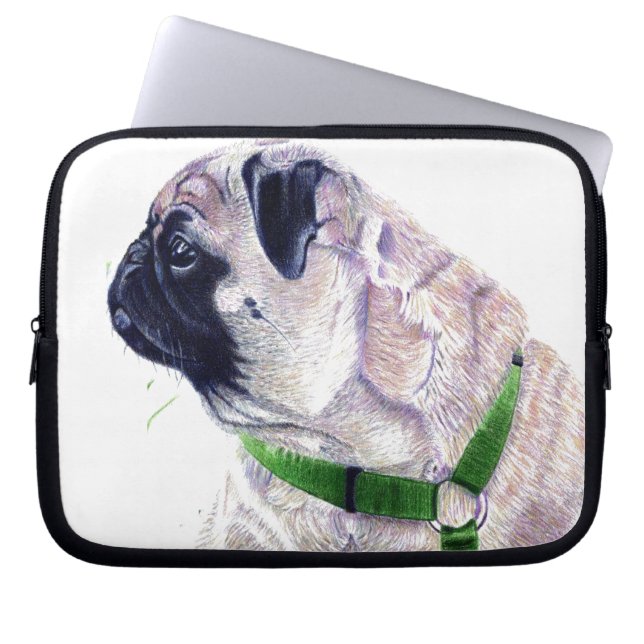 Cute Pug Laptop Sleeve (Front)