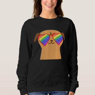 Cute Pug Lgbtq Pride Stuff Teens Rainbow Sunglasse Sweatshirt