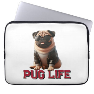 Cute Pug Life Dog Laptop Sleeve
