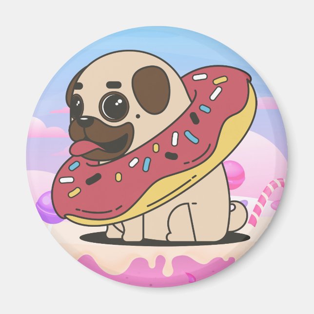Cute Pug Magnet (Front)
