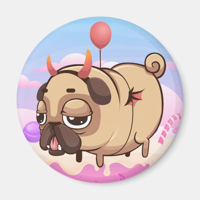 Cute Pug Magnet (Front)