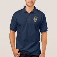 Cute Pug Men's Polo Shirt - Navy