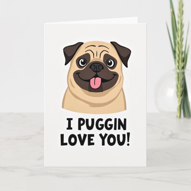Cute Pug Mothers Day Card (Front)