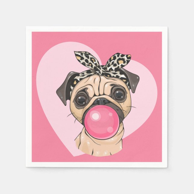 Cute Pug Napkins (Front)