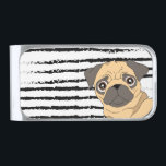 Cute Pug pattern design Silver Finish Money Clip<br><div class="desc">Cute Pug pattern design. You are welcome to visit my store for more beautiful products.</div>