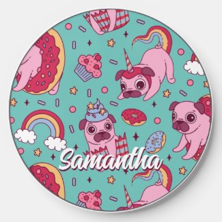 Cute Pug Pattern Rainbow Donut Cupcake Dog Lover