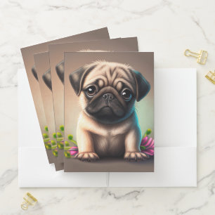 Cute Pug Pocket Folder