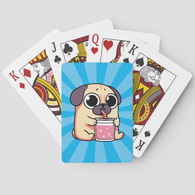 Cute Pug Poker Cards (Back)