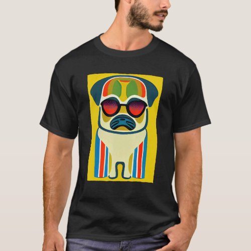 Cute Pug   Pop Pug Wearing Sunglasses T_Shirt