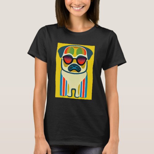 Cute Pug   Pop Pug Wearing Sunglasses T_Shirt