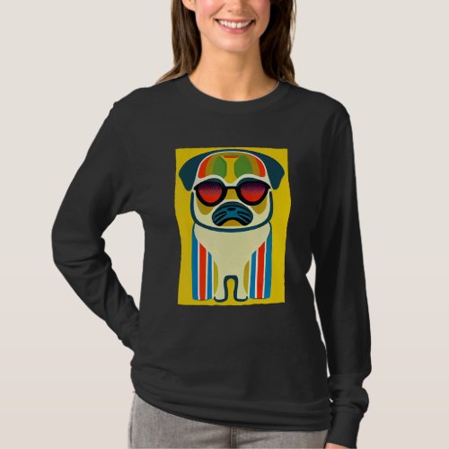 Cute Pug   Pop Pug Wearing Sunglasses T_Shirt