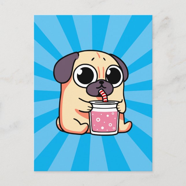 Cute Pug Postcard (Front)