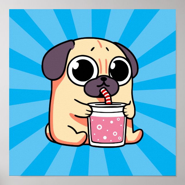 Cute Pug Poster (Front)