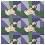 Cute Pug Puppy Dog Abstract Art Fabric