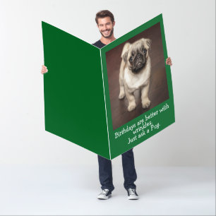 Cute Pug Puppy Dog Birthday Funny Card