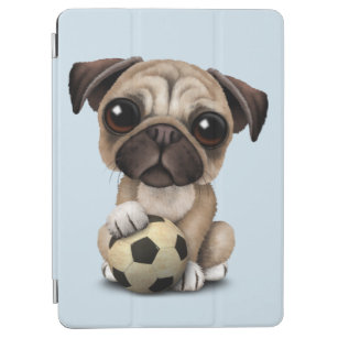 Cute Pug Puppy Dog With Football Soccer Ball iPad Air Cover