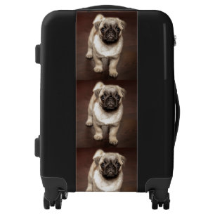 Cute Pug Puppy Luggage
