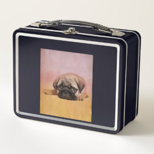 Cute Pug Puppy Pug Dog Lovers Gift Metal Lunch Box
